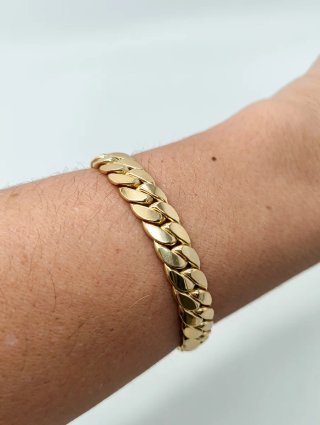 ORO NUEVO 18KT Pulsera Cubana