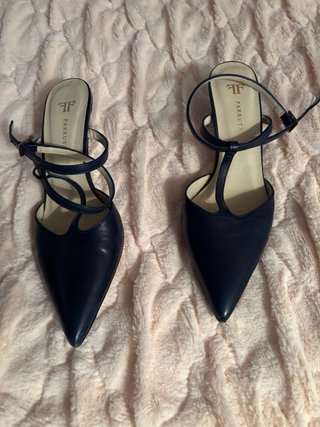 Zapatos Farrutx Azul Marino Tacon Tira Tobillo
