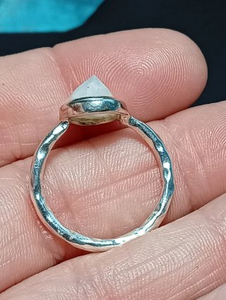 Anillo Plata Ley Luna Piedra sin pulir natural