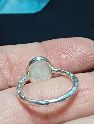 Anillo Plata Ley Luna Piedra sin pulir natural