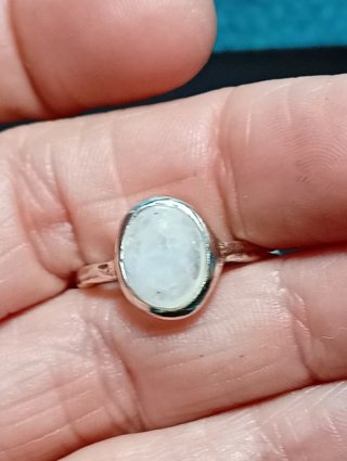 Anillo Plata Ley Luna Piedra sin pulir natural