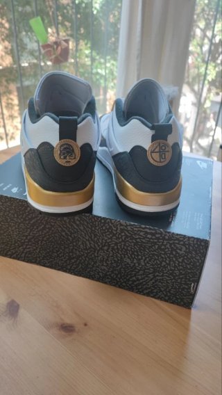 Jordan Spizike Low EU 46 Blanco Negro Dorado