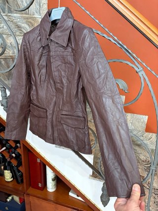 Giacca Biker Vera Pelle elastica Morbida Vintage