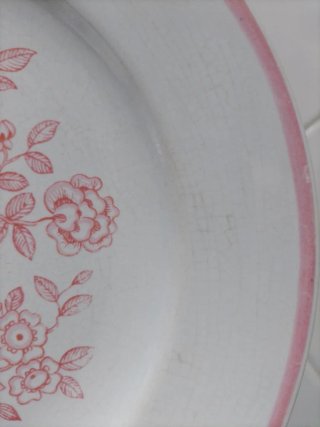 Plato llano Pickman Sevilla floral rosa.