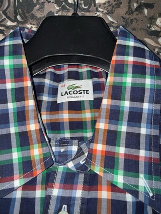 Camisa Lacoste cuadros manga corta Talla 44