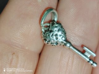 Charm Pandora Cuore Chiave Argento