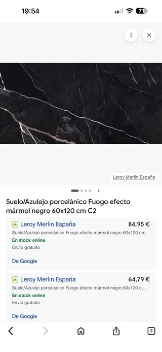 Azulejo porcelánico negro 120x60