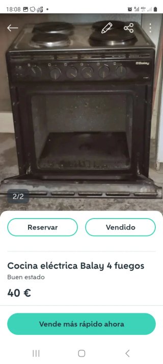 Cocina Eléctrica Balay 4 fuegos