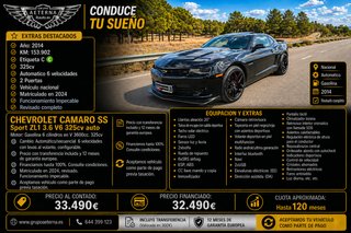 ⚡CHEVROLET CAMARO 3.6 V6 325cv Auto. Año 2014.