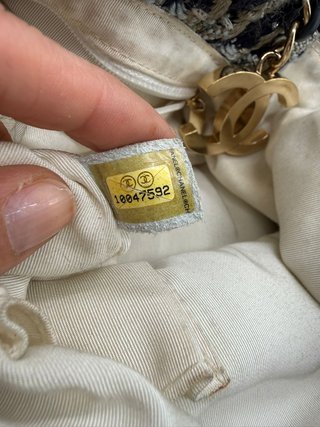 Bolso Chanel Tweed Mango Dorado
