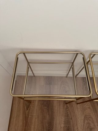 Mesas auxiliares doradas cristal Maisons du Monde