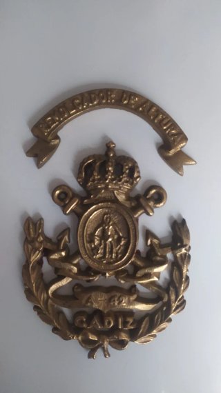 Placa Bronce Buque Auxiliar Cádiz A-42