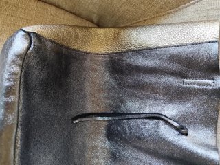 Bolso de cuero bicolor plateado