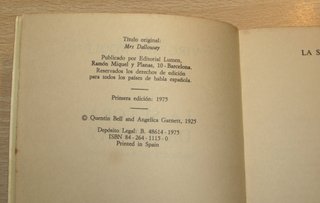La señora Dalloway Virginia Woolf Lumen 1975