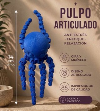 Pulpo Articulado Flexible 14cm