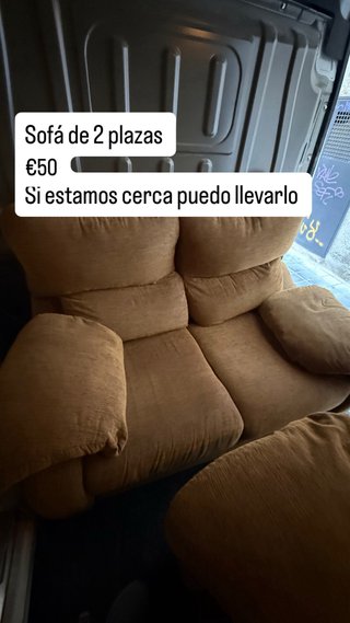 Sofá de 2 plazas de tela 140cm