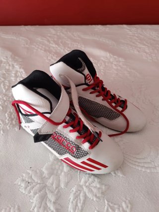 Botas Sparco K-3 Blancas y Rojas