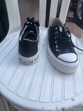 Zapatillas Converse Cuero Plataforma Negras