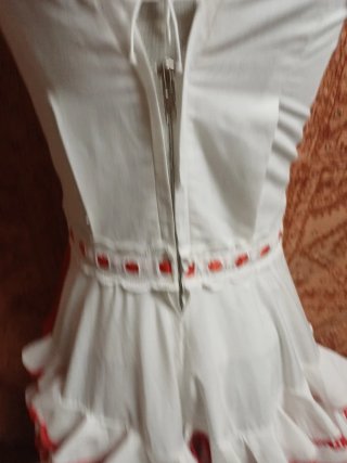 Traje Flamenca Infantil Volantes Rojo Blanco