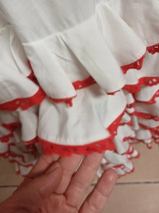 Traje Flamenca Infantil Volantes Rojo Blanco