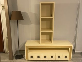 Mueble salón modular beige y marrón