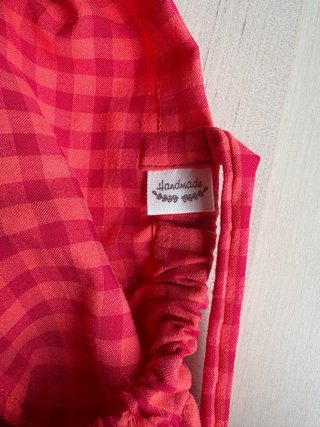 Gorro Quirófano Vichy Rojo/Rosa