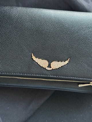 Bolsa Zadig & Voltaire preta com detalhes dourados