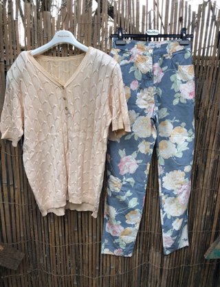 Completo Ingro rose  floreale vintage