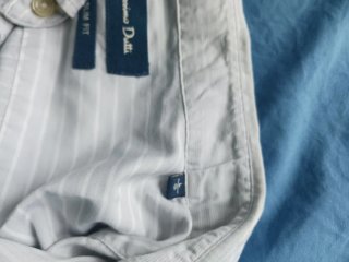Camisa Massimo Dutti gris con raya blanca talla L