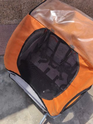 Remolque para bicicleta naranja