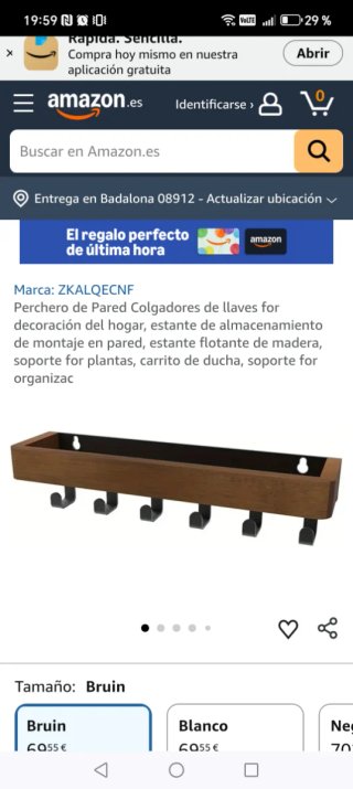 Colgador de pared madera y metal