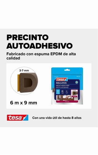 Tesa Weatherstrip Aislamiento XL 6m