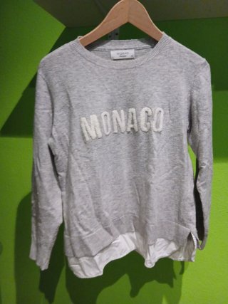 Jersey MONACO gris con detalle blanco