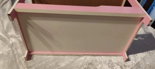 Cuna de madera para muñecas rosa