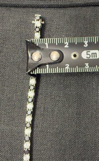 Tennis 925 argento zirconi bianchi e neri cm 24
