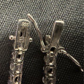 Tennis 925 argento zirconi bianchi e neri cm 24