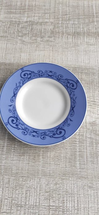 Juego de café azul y blanco