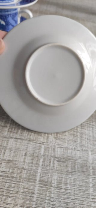 Juego de café azul y blanco