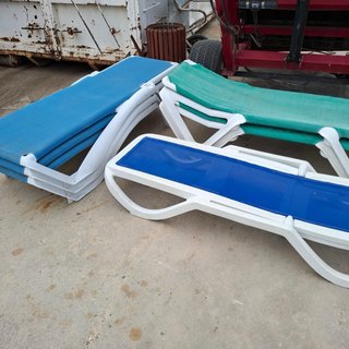 Tumbonas de piscina verdes 8 unidades