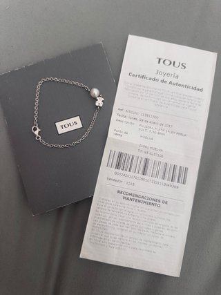 Pulsera Tous Oso y Perla Plata