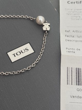 Pulsera Tous Oso y Perla Plata