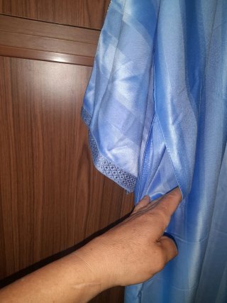 Túnica árabe azul como nueva,ancho 75 largo 140cm