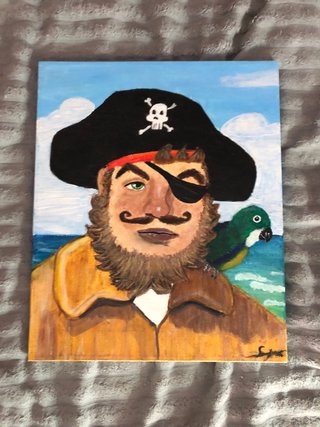 Cuadro pirata con loro acrílico