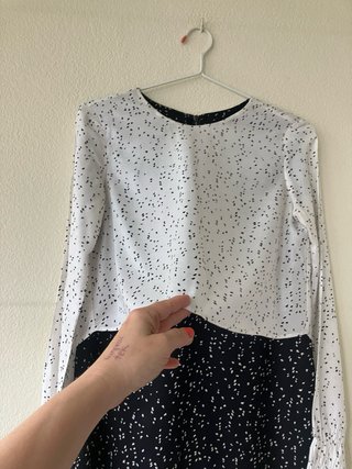 Vestido Zara estampado blanco y negro