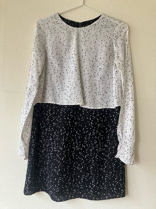 Vestido Zara estampado blanco y negro