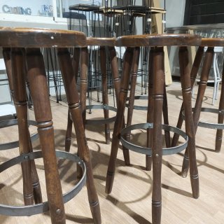 6 Taburetes Madera Maciza Bar/Restaurante