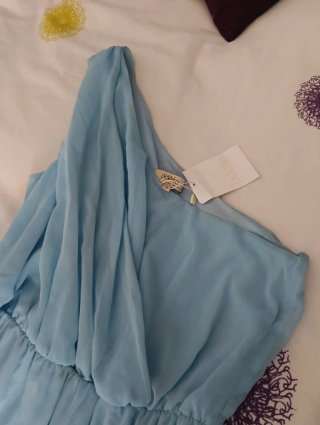 Vestido largo azul boda talla única