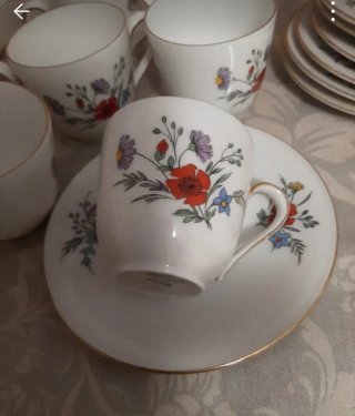 Set caffè vintage floreale