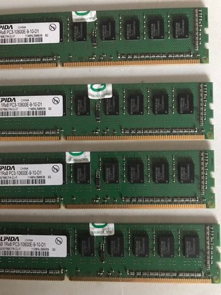 4x Módulos Memoria RAM Elpida 2GB PC3-10600E