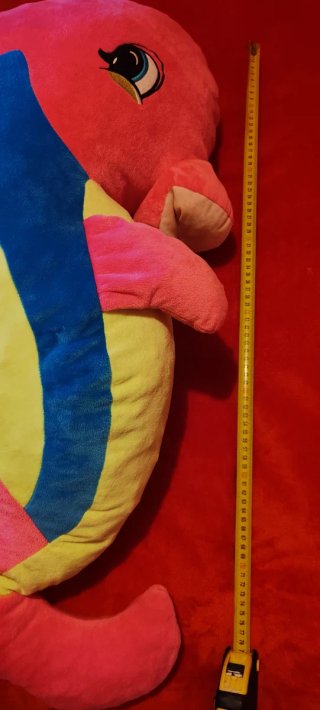 Peluche de delfín rosa grande